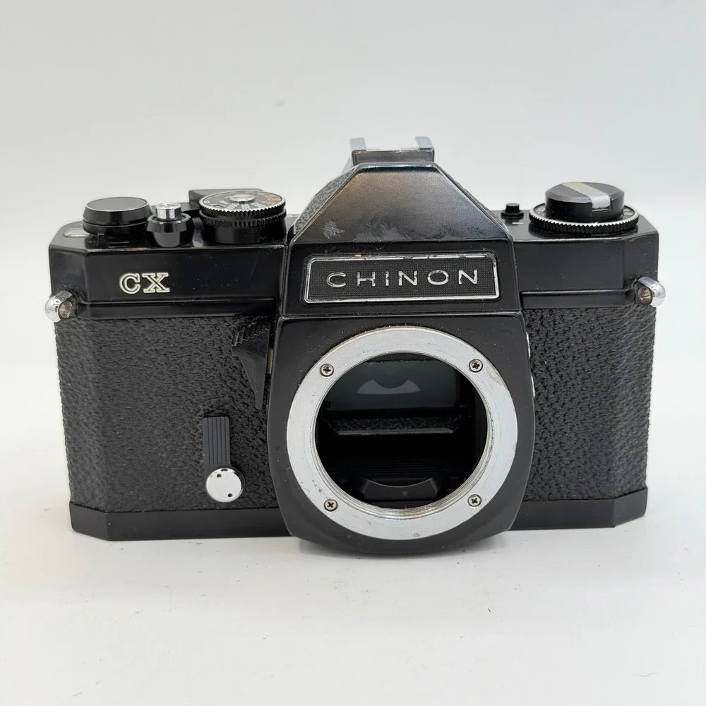 Chinon CX 35mm SLR Film Camera with Auto Chinon 55mm f1.7 Lens Black Japan